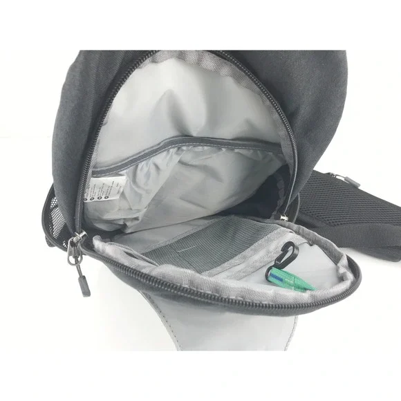 WATERFLY Black Nylon Sling Bag Backpack Crossbody Chest Pack Outdoor‎ Travel - Picture 10 of 16